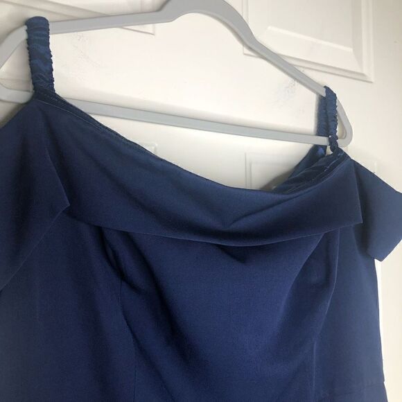 NEW Chi Chi London Navy Fishtail Bodycon Dress NWT Size 18 Mermaidcore - Picture 4 of 14